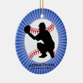Personalisierter Baseball-Ornament Keramik Ornament (Rechts)