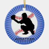 Personalisierter Baseball-Ornament Keramik Ornament (Vorne)