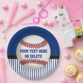Personalisierter Baseball-Papier-Teller Rot, Pappteller (Party)
