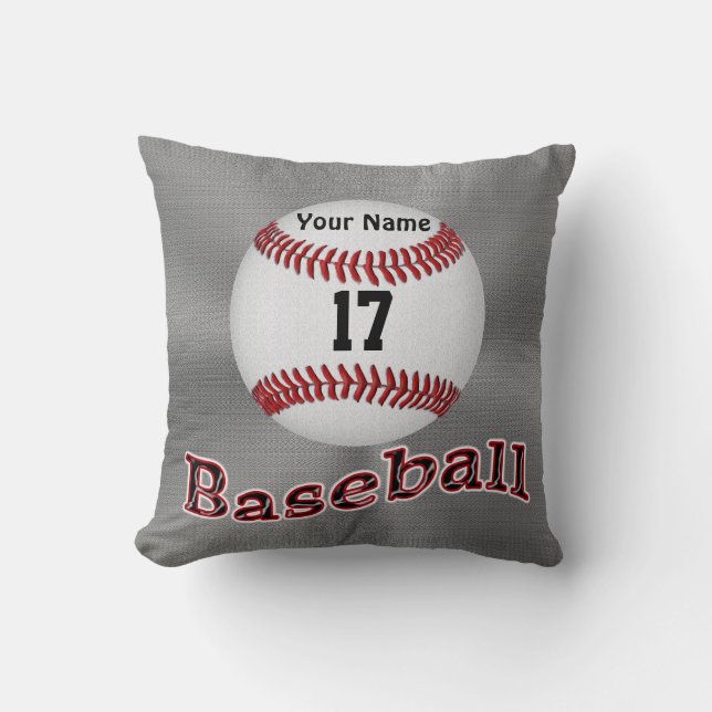 Personalisierter Baseball Pillows IHREN NAMEN u. Kissen (Vorderseite)