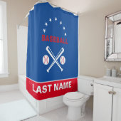 Personalisierter Baseball-Player Duschvorhang (Beispiel)