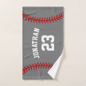 Personalisierter Baseball-Player-Name Grau Handtuch (Handtuch)