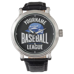 Personalisierter Baseball-Player-NAME-Team-Champ-C Armbanduhr