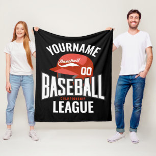 Personalisierter Baseball-Player-NAME-Team-Champ-C Fleecedecke