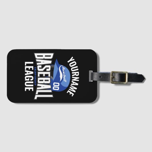 Personalisierter Baseball-Player-NAME-Team-Champ-C Gepäckanhänger (Vorderseite (Horizontal))