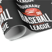 Personalisierter Baseball-Player-NAME-Team-Champ-C Geschenkpapier (Rolleneckpunkt)