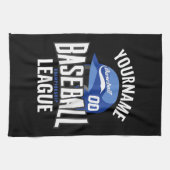 Personalisierter Baseball-Player-NAME-Team-Champ-C Geschirrtuch (Horizontal)