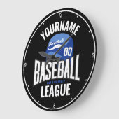 Personalisierter Baseball-Player-NAME-Team-Champ-C Große Wanduhr (Winkel)