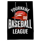 Personalisierter Baseball-Player-NAME-Team-Champ-C Mittlere Geschenktüte (Rückseite)