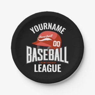 Personalisierter Baseball-Player-NAME-Team-Champ-C Pappteller
