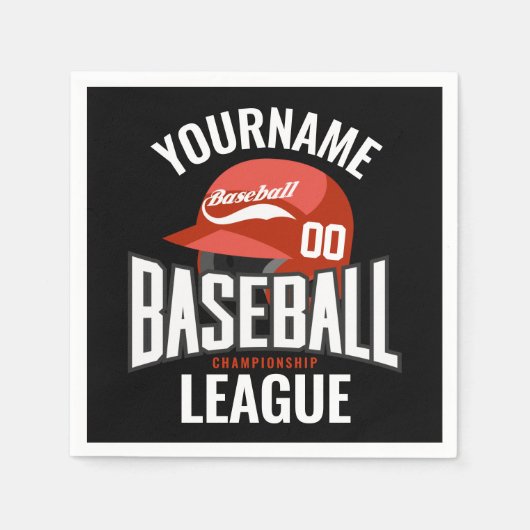 Personalisierter Baseball-Player-NAME-Team-Champ-C Serviette (Vorderseite)