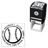 Personalisierter Baseball-Rundum-Rücksendeadressst Permastempel (Beispiel)