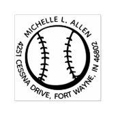 Personalisierter Baseball-Rundum-Rücksendeadressst Permastempel (Design)