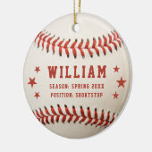 Personalisierter Baseball-Spielername Kinder Weihn Keramik Ornament (Links)