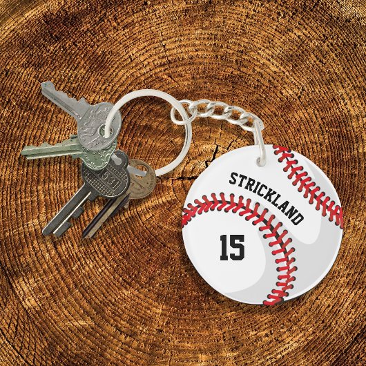 Personalisierter Baseball-Sportfan Schlüsselanhänger
