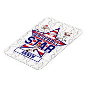 Personalisierter Baseball-Star und Streifen Magnet (Linke Seite)