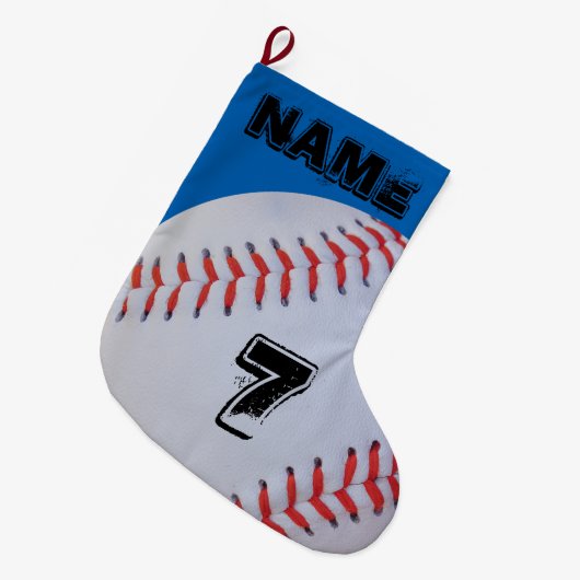 Personalisierter Baseball-Strumpf Großer Weihnachtsstrumpf (Vorderansicht (hängend))