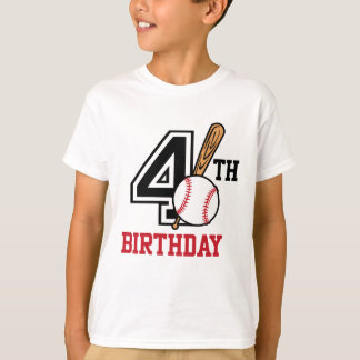 Personalisierter Baseball-T - Shirt 4. Geburtstag