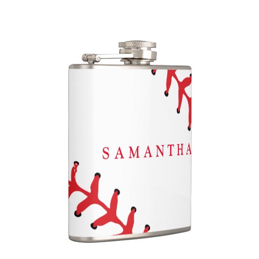 Personalisierter Baseball-Themenblock Flachmann (Rechts)