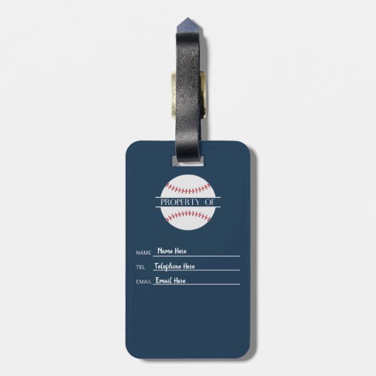 Personalisierter Baseball-ThemenGepäcktag Gepäckanhänger (Rückseite vertikal)