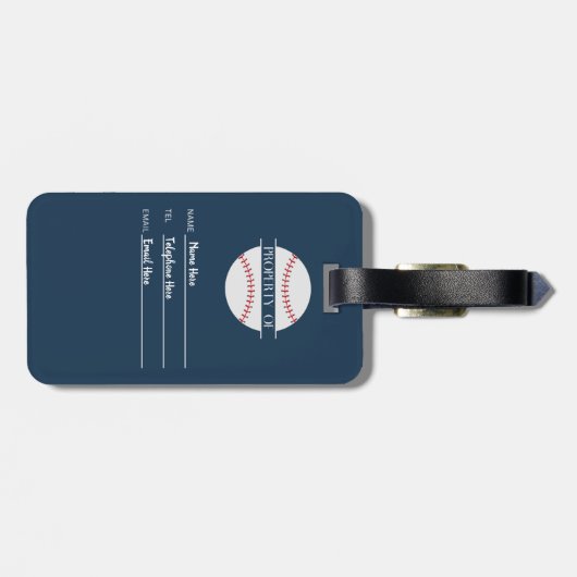 Personalisierter Baseball-ThemenGepäcktag Gepäckanhänger (Rückseite horizontal)