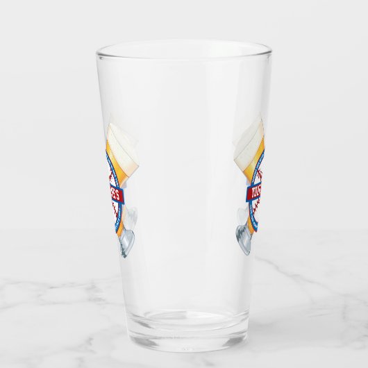 Personalisierter Baseball und Bier Glas (Links)