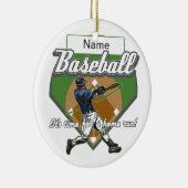 Personalisierter Baseball-Zuhause-Lauf Keramik Ornament (Rechts)