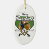 Personalisierter Baseball-Zuhause-Lauf Keramikornament (Rechts)