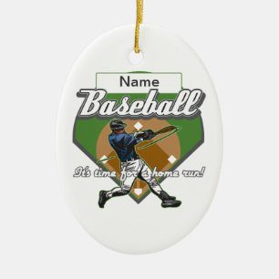 Personalisierter Baseball-Zuhause-Lauf Keramikornament