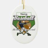 Personalisierter Baseball-Zuhause-Lauf Keramikornament (Hinten)