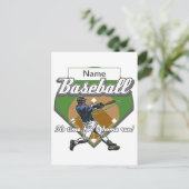 Personalisierter Baseball-Zuhause-Run Postkarte (Stehend Vorderseite)