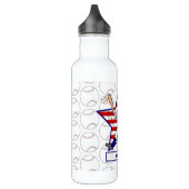 Personalisierter Baseballbatter Star und Streifen Trinkflasche (Links)