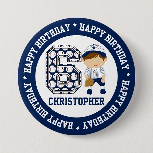 Personalisierter Baseballfänger BW Button (Vorderseite)
