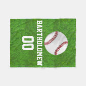 Personalisierter Baseballname/Anzahl Kinder Fleecedecke (Vorderseite (Horizontal))