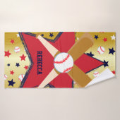 Personalisierter Baseballschläger-Ball und Badehandtuch (Badehandtuch)