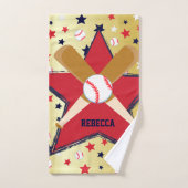 Personalisierter Baseballschläger-Ball und Badhandtuch Set (Handtuch)