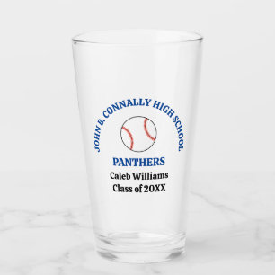Personalisierter Baseballspieler der Blue High Sch Glas