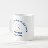 Personalisierter Baseballspieler der Blue High Sch Kaffeetasse (Vorderseite Links)