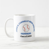 Personalisierter Baseballspieler der Blue High Sch Kaffeetasse (Links)