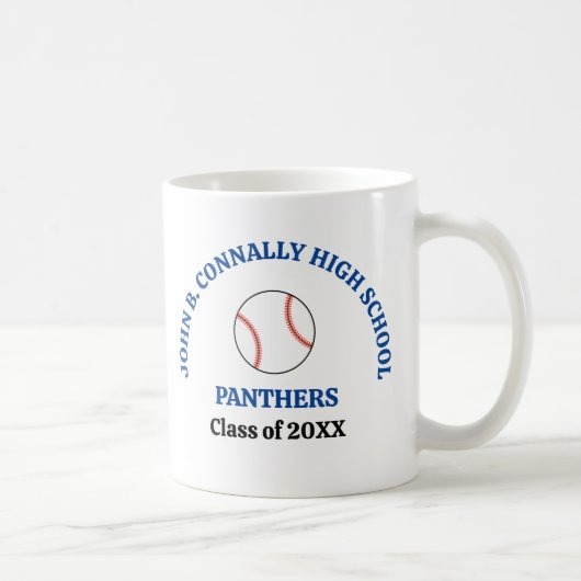 Personalisierter Baseballspieler der Blue High Sch Kaffeetasse (Rechts)