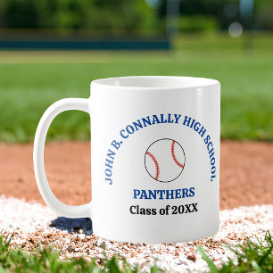 Personalisierter Baseballspieler der Blue High Sch Kaffeetasse
