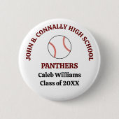 Personalisierter Baseballspieler der Maroon High S Button (Vorderseite)
