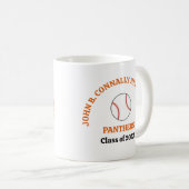 Personalisierter Baseballspieler der Orange High S Kaffeetasse (VorderseiteRechts)