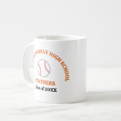 Personalisierter Baseballspieler der Orange High S Kaffeetasse (Vorderseite Links)