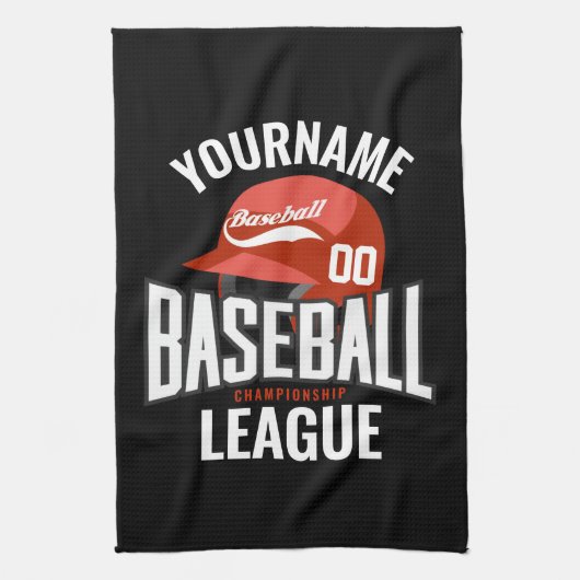 Personalisierter Baseballspieler NAME Team Champ C Geschirrtuch (Vertikal)
