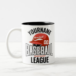 Personalisierter Baseballspieler NAME Team Champ C Zweifarbige Tasse