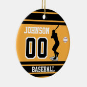 Personalisierter Baseballstapler| Gold und Schwarz Keramik Ornament (Rechts)