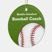 Personalisierter Baseballtrainer Keramikornament (Links)