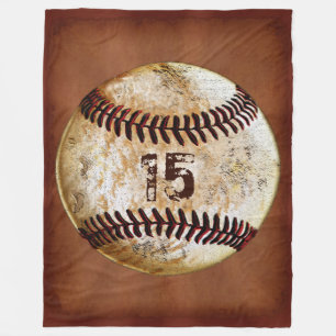 Personalisierter Baseballwirbel, Ihre Nummer Fleecedecke