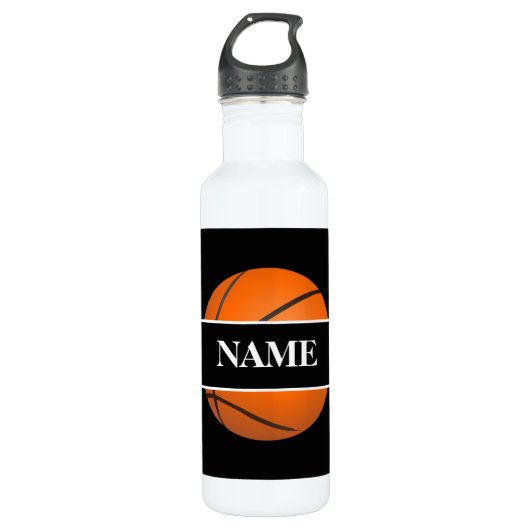 Personalisierter Basketball 24 OZ Wasserflasche Edelstahlflasche (Vorderseite)